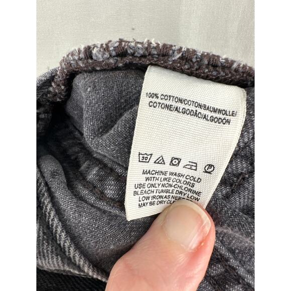 Free People Shorts 27 Faded Black Denim Cutoff Mid Rise Button Fly Soft Relaxed - Picture 4 of 8